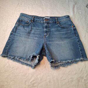 Ann Taylor Loft Bermuda Denim Shorts Sz 29 Frayed Cowgirl Western Rodeo